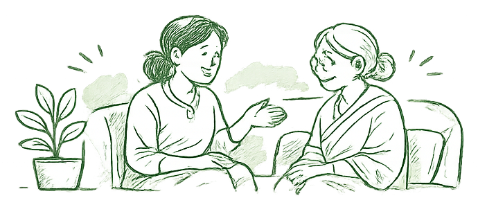 A warm conversation at home
